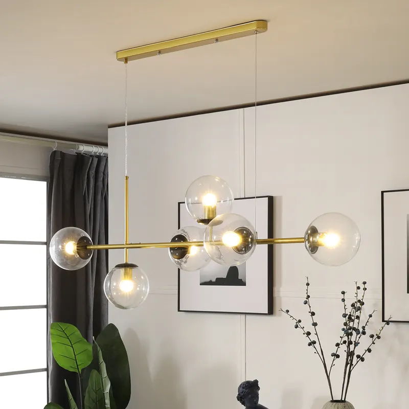 6 Bulb Classy Dining Room Glass Chandelier